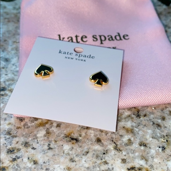Sold 😍Kate Spade Mini Gold Signature  Earrings - Picture 4 of 5